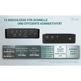 i-tec Thunderbolt 5 Quattro Display Docking Station, Dockingstation schwarz, 5x USB, Power Delivery 140W