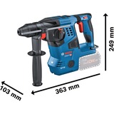 Bosch Akku-Bohrhammer GBH 18V-28 C Professional solo, 18Volt blau/schwarz, ohne Akku und Ladegerät, mit Bluetooth