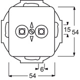 Busch-Jaeger Potentialausgleich Anschlussdose zweifach Unterputz weiß, Retail