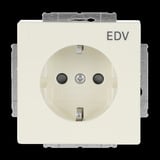Busch-Jaeger Schutzkontaktsteckdose mit erhöhtem Berührungsschutz und Aufdruck EDV weiß, Retail