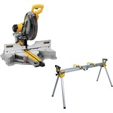 DEWALT Paneelsägen-Set DWS780KIT + Untergestell DE7023, Kapp-und Gehrungssäge gelb, 1.675 Watt