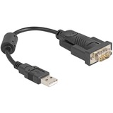 DeLOCK USB 2.0 Adapter, USB-A Stecker > Seriell RS-232 Stecker schwarz, 25cm Kabel