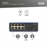 Digitus Industrial 8+2-Port Gigabit Ethernet, Switch 