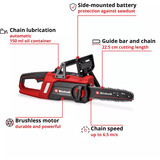 EINHELL Power X-Change Akku-Kettensäge GE-LC 18/25 Li BL-Solo, 18Volt rot/schwarz, ohne Akku und Ladegerät