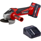 EINHELL Power X-Change Akku-Winkelschleifer TC-AG 18/115 Li Kit, 18Volt rot/schwarz, Li-Ion-Akku 4,0Ah
