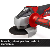 EINHELL Power X-Change Akku-Winkelschleifer TC-AG 18/115 Li Kit, 18Volt rot/schwarz, Li-Ion-Akku 4,0Ah