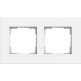 Gira Abdeckrahmen zwei fach Aluminium lackiert, Abdeckung weiß, Retail