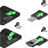 ICY BOX IB-2913MCL-C31, Dockingstation schwarz, 2,5"/3,5" SATA, M.2 NVMe