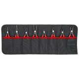 KNIPEX Sicherungsringzangen-Set Ø 10 - 60mm, 8-teilig rot, 4x gerade Spitzen, 4x 90° Spitzen, in Rolltasche