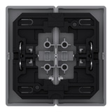 Merten Doppelwippe Einsatz für Serien- und Doppeltaster, 2-fach, lackierter Thermoplast edelstahl, Retail