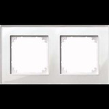 Merten Rahmen Glas 2-fach brillantweiß waagerecht und senkrecht Montage 489219 weiß (glänzend), Retail