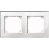 Merten Rahmen Glas 2-fach brillantweiß waagerecht und senkrecht Montage 489219 weiß (glänzend), Retail