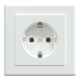 Merten Schutzkontaktsteckdose mit Schraubklemme und erhöhtem Berührungsschutz weiß (glänzend), Retail