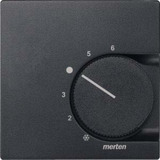 Merten Zentralplatte für Raumtemperaturregler-Einsatz, besonders flache Bauform, Thermoplast anthrazit, Retail