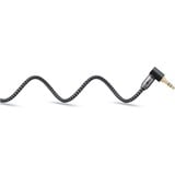 goobay Plus Audio Verbindungskabel AUX 3,5mm stereo, 90° schwarz/silber, 0,5 Meter, abgewinkelt