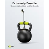 goobay Plus Audio Verbindungskabel AUX 3,5mm stereo, 90° schwarz/silber, 0,5 Meter, abgewinkelt