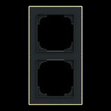 Busch-Jaeger Rahmen zwei fach mit Dekorring gold, Retail