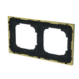 Busch-Jaeger Rahmen zwei fach mit Dekorring gold, Retail