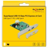  DeLOCK PCIe x4>1x extern USB-C 3.2 Gen 2 + USB-A 3.2 Gen 2, USB-Controller 
