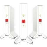 FRITZ! Mesh Set 4200 3er-Set, Repeater weiß/rot, 3x  FRITZ!Repeater 3000 AX