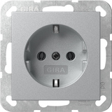 Gira Schutzkontaktsteckdose Typ F 16 Ampere 250 Volt mit Steckklemmen Unterputz aluminium, Retail