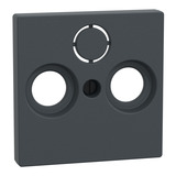 Merten Zentralplatte für Antennendose, Typ 297514, aus Thermoplast, matt, Unterputzmontage anthrazit, Retail