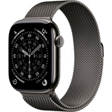 Apple Watch Series 11, Smartwatch Titan Schiefer, Titangehäuse, 46 mm, Milanaise Armband schiefer S/M, Cellular
