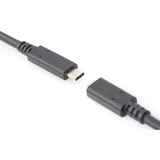 Digitus USB 3.2 Gen 2 Verlängerungskabel, USB-C Stecker > USB-C Buchse schwarz, 0,7 Meter, PD 60 Watt