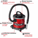 EINHELL TC-AV 2032 DW, Aschesauger rot/schwarz