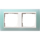 Gira Abdeckrahmen mit 2 Einheiten und Zwischenrahmen, glänzend, Abdeckung Retail