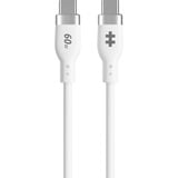 Hyper USB Silikon Ladekabel, USB-C Stecker > USB-C Stecker weiß, 1,5 Meter, PD 3.0, Laden mit bis zu 60 Watt