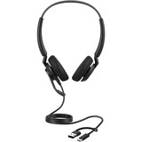 Jabra Engage 40 , Headset schwarz, UC, Inline Link, USB-C und USB-A, Stereo