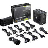 MSI MAG A1000GL PCIE5, PC-Netzteil schwarz, 1x 12-Pin High Power GPU, 4x PCIe, Kabelmanagement, 1000 Watt