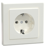 Merten Schutzkontakt-Steckdose mit voller Abdeckplatte, Unterputz, 16 Ampere, 250 Volt, glänzend weiß (glänzend), Retail