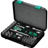 Wera 8100 SA 4 Zyklop Speed-Knarrensatz, zöllig, 1/4", Werkzeug-Set schwarz/grün, 41-teilig, Speed-Knarre mit schwenkbarem Kopf