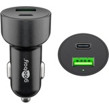 goobay Dual-USB Auto Schnellladegerät USB-C PD (Power Delivery) schwarz