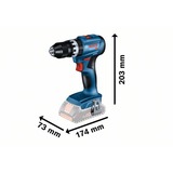 Bosch Professional Akku-Schlagbohrschrauber GSB 18V-45 Professional, 18Volt blau/schwarz, 2x Li-Ionen Akku 3,0Ah, in L-BOXX