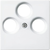 Busch-Jaeger Abdeckung Antennendose mit drei Anschlüssen Radio, Fernsehen, Satellit, Unterputz, glänzend weiß (glänzend), Retail