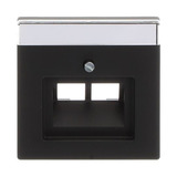 Busch-Jaeger Zentralscheibe matt für Universal-Anschluss-Einheiten-Anschlussdosen, Typ 1803-02-885, Abdeckung schwarz (matt), Retail