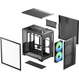 DeepCool CG590 MESH 2F, Tower-Gehäuse schwarz, Tempered Glass