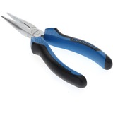 GEDORE Flachrundzange mit Schneide, 160mm, Greifzange blau/schwarz, 2-Komponentengriff, gezahnt, gerade Form