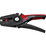 KNIPEX Automatische Abisolierzange PreciStrip16, Abisolier-Zange schwarz/rot, integrierter Drahtschneider