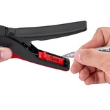 KNIPEX Automatische Abisolierzange PreciStrip16, Abisolier-Zange schwarz/rot, integrierter Drahtschneider