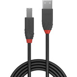 Lindy USB 2.0 Typ A an B Kabel, Anthra Line schwarz, 3m