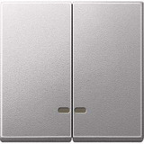 Merten Doppelwippe zweiteilig für Schalter und Taster mit Kontrollfenster aluminium, Retail