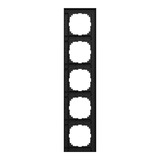 Merten Rahmen fünffach matt lackiert aus Thermoplast für Unterputzmontage IP20 schwarz (matt), Retail