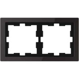 Merten Rahmen zwei fach Glas schwarz (glänzend), Retail