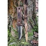 Petromax Bushcraft Messer 10,5cm Griff aus Walnussholz, mit Ledertasche