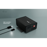 i-tec USB-C/USB-A Metal Charging + data HUB, 15W per port, 10x USB-C, USB-Hub schwarz