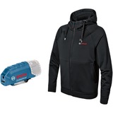 Bosch Heat+Jacket GHH 12+18V Kit Größe 2XL, Arbeitskleidung schwarz, inkl. Ladeadapter GAA 12V-21, 1x 12-Volt-Akku